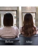 シールエクステでショートヘアから自然なロングヘア