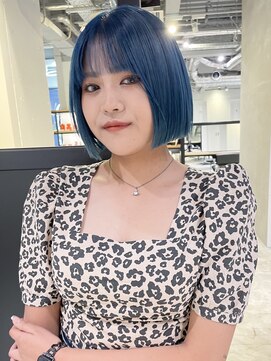 アルバム 池袋(ALBUM) オーシャンブルーボブ_ショコラアッシュヘルシースタイル_9321