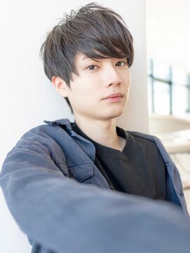 イオ 本厚木(io) マッシュショートアッシュブラック束感メンズカット