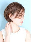 大人のイメチェンフルバング似合わせカットボブ