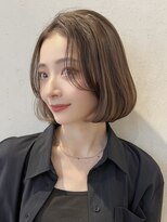 ノイ(noi) 顔周りレイヤーカットグレージュカラーくびれボブベージュカラー