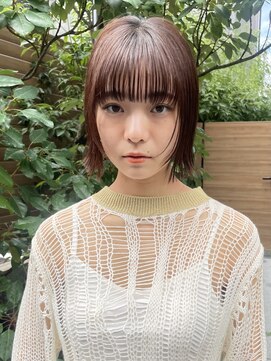 アンバー 池袋(amber) 切りっぱなしボブ/美髪/ピンクブラウン[池袋駅]
