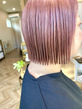 クウ(cuu) ピーチカラー×ぷつっとボブ