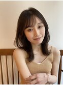 大人かわいいくびレイヤー顔まわりレイヤーカットまろベージュ