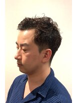 銀座マツナガ 浅草店&nbsp;ツーブロ パーマ アップバング ナチュラルパーマ 刈り上げ