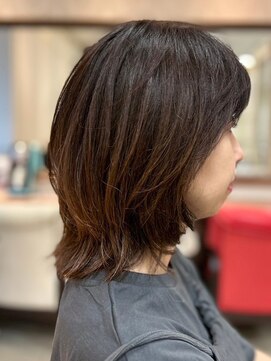ヘアークリアー 春日部 ミセス 大人かわいい ミディアムウルフ 楽ちんスタイリング