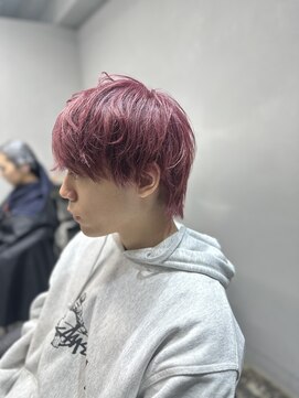 エトラ 渋谷店(etora) ピンクバイオレット ブリーチ マッシュウルフ