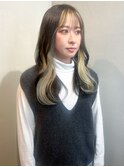 インナーカラー/イヤリングカラー/ブロンドベージュ/20代30代40