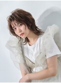 【La fith】ウルフヘア×オリーブブラウン×シースルーバング