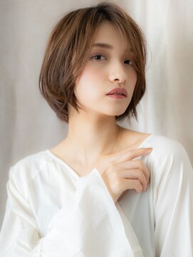 カバーヘア イヴ 戸頭店(COVER HAIR EVE) カーキベージュセンターパート美髪マッシュボブY戸頭20代30代