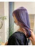 ハイトーンラベンダーダブルカラーニュアンスカラーストレート