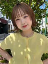 ロンド ボーイ 表参道(Lond BOY)&nbsp;くびれヘア/アプリコットオレンジ/ハイライトカラー/ミディアム