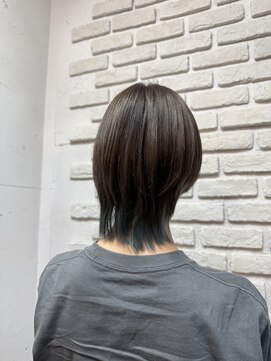 ビランチェ 池袋(bilancia) チャコールグレー/インナーカラーグリーン