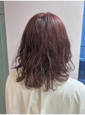 パーマヘア/オイルカラー/ボルドーカラー/白髪ぼかし/30代/40代