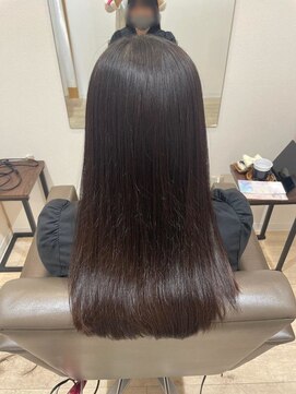 ヘア アトリエ ヴィヴァーチェ(hair atelier Vivace) バレイヤージュオリーブグレージュくびれボブ50代髪型