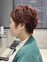 テトヘアー(teto hair) ショート　オレンジカラー　春カラー　赤髪