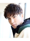 MEN'S HAIRマッシュパーマのアッシュブラック