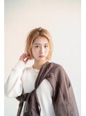 顔型別ヘアスタイル特集/マロンベージュ/Aラインボブ/新宿