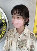 顔まわりのみのポイントパーマスタイル