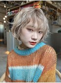 大人ボブ/外ハネボブ/ブリーチカラー/小顔カット/髪質改善[登戸]