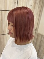 グランデュール 焼津店(GRANDEUR)&nbsp;切りっぱなしボブ ピンクカラー ピンクベージュ ケアブリーチ