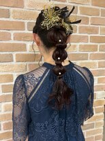 セットアップ 倉敷美和店(SET-UP) ゆるふわ編みおろし/ポニーテール/結婚式/二次会/お呼ばれヘア