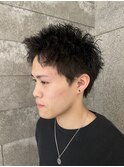 メンズスパイキーショートツイストパーマ