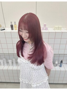 リル(re'll) 《花屋併設》ピンクカラー［酸性ストレート/ヘアセット］