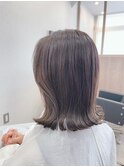 外ハネ/イメチェン/似合わせカット/フルバング/アッシュブラウン