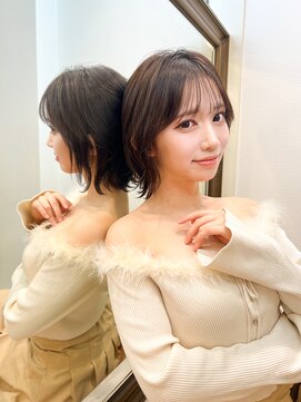 ロンドアベニール 北千住(Lond avenir) オリーブグレー/レイヤーカット/黒髪/マロンベージュ/北千住