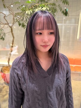 【廣川】スカンクヘア/mix/パープルシルバー/顔まわりカット