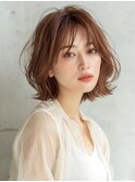 透明感カラーの外ハネレイヤーミディアム