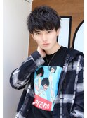 サイドパートマッシュ 黒髪 束感 新生活 イメチェン 社会人にも