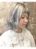 ペールシルバー×ペールブルー［magiyhair西部笑］