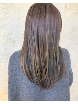 フルール(hair place Fleur) 極細ハイライト×ライトグレージュカラー