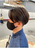  ニュアンスパーマセンターパートコンマヘアツーブロック　