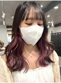 ダブルカラーピンクベージュベージュカラーケアブリーチレイヤー
