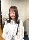 pink brown/顔まわりぷつっとカット