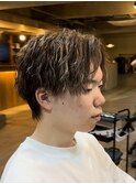 【京都ツイスパ】襟足あり前髪上げパーマスタイル