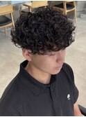 プードルパーマハードスパイラルパーママッシュメンズパーマ束感