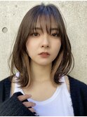 大人ショートボブヘアミルクティーベージュカラーグレイカラー●