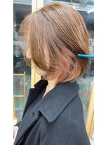 オリビアヘアー(OLIVIA HAIR) ママさんに大人気!インナーカラーコーラルピンク☆