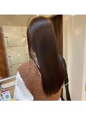 大人可愛い透明感艶カラーココアブラウン×エアストレート