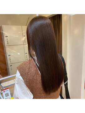 美容室ヒラトヤ 仙北店 大人可愛い透明感艶カラーココアブラウン×エアストレート