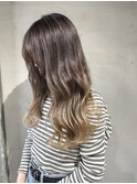 ケアブリーチグラデーションカラー美髪ブロンド下赤塚