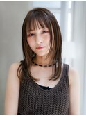 【GEEKS渋谷】ロングレイヤー/チャコールグレー/透明感/20代30代