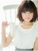 mod's姪浜/ラウンドバングウェットヘア抜け感小顔ボブパーマj
