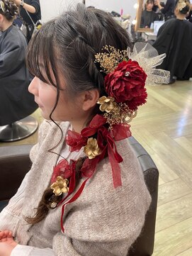 コワファースト 大分(COIFF1RST) 成人式/編みおろしスタイル/りぼん