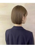 切りっぱなしボブ×髪質改善｜シースルーバング×コンパクトボブ