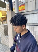 スパイラルパーマサイドパート韓国マッシュアップバング、